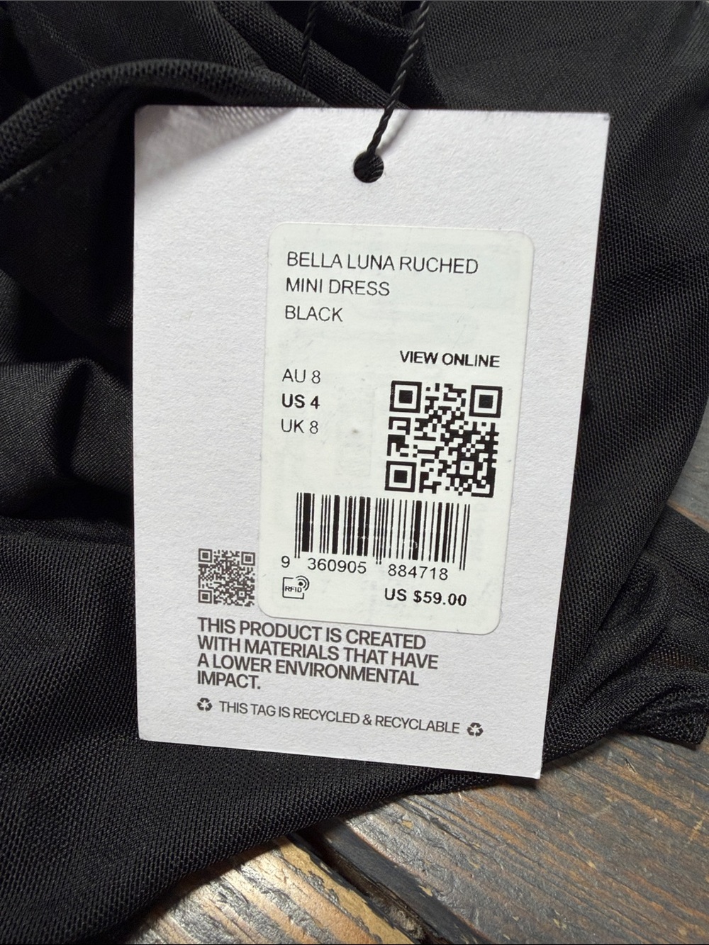 Bella Luna Ruched Mini Dress - Black - Size 4 - Picture 11 of 12